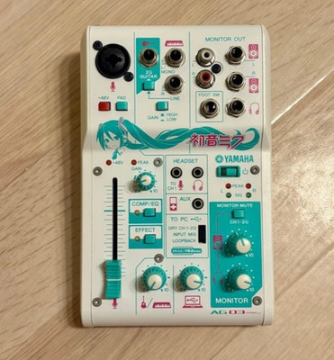 YAMAHA AG03-MIKU Hatsune Miku Audio Interface Web Casting Mixer 3-Channel Japan