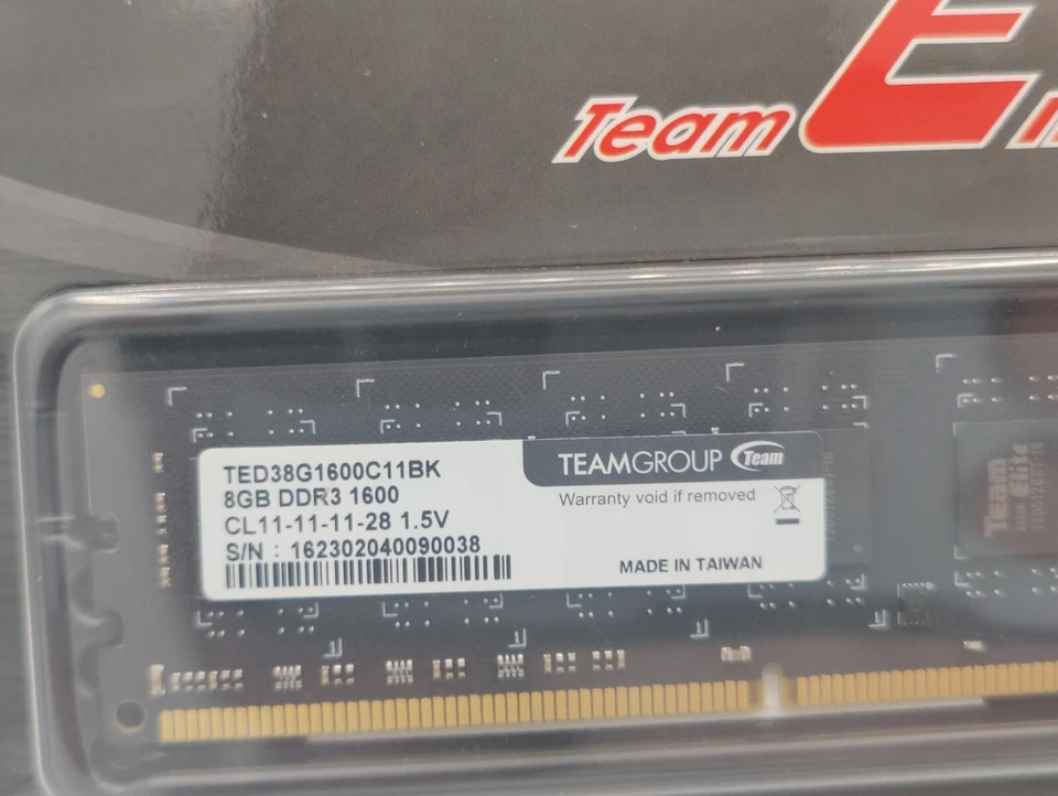 Sealed -TEAMGROUP Elite DDR3 8GB Single 1600MHz (PC3-12800) CL11 8 Go (1 x 8Gb)  - Image 2 of 3