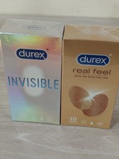 Durex Invisible Condoms Ultra Thin Condom,10s Durex Real Feel Condoms 10 Count