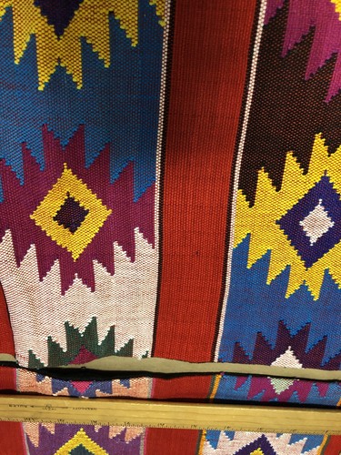 2 Red & bright multicolor Guatemala Pillow Covers -Back Strap Loom 17"x13” - Picture 4 of 6