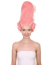 HPO Pink Venetian Rococo Royalty, Historical Era 18th Century Updo Wig