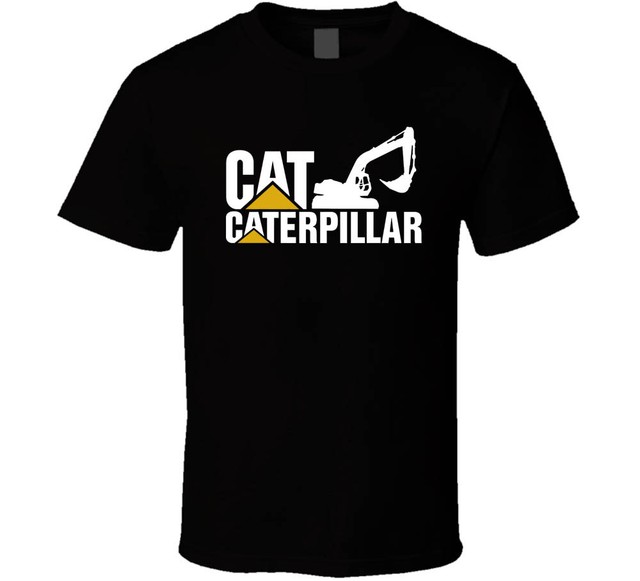 Caterpillar Logo shirt black white tshirt men's free shipping eBay