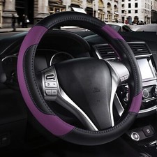 Leather Car Steering Wheel Cover Non-Slip Car Wheel Cover Protector Breathable