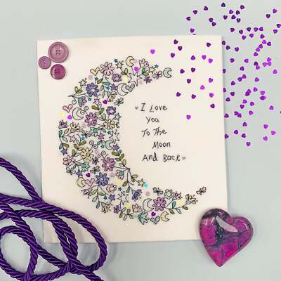 Bothy Threads Counted Cross Stitch Kit Love You To The Moon XKA22