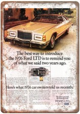Vintage 1976 Ford Ltd Landau Ad Retro Look Metal Sign A8435 Vintage 1976 Ford Ltd Landau Ad Retro Look Metal Sign A8435