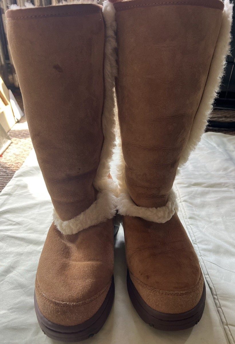UGG Women's Sunburst Tall Chestnut Suede Boots Size 6 | eBay