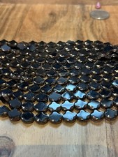 Table Cut Black Copper Vintage Czech Art Glass Beads 10 In Strand