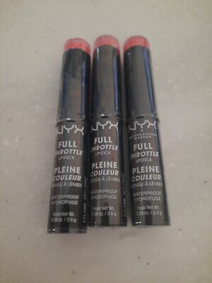 (3) NYX Full Throttle Lipstick, FTLS09 Jolt Sealed