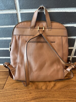 Michael Kors Rhea Zip Medium PEBBLED Slim Backpack Caramel  display picture 3