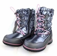 NEW Totes Kids Jasmine Pewter Gray Pink Toddler Girls Winter Snow Boot Free Ship