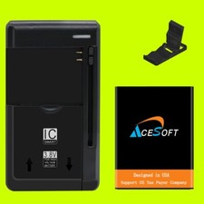 AceSoft High Capacity 1950mAh Spare Battery Rapid Charger for TCL Flip 4056L US