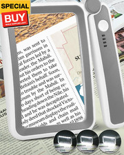 Magnifying Glass with Light, Rechargeable 5X Large Page Magnifier for Reading, F