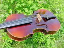 VINTAGE WILHELM EBERLE VIOLIN STRADIVARIUS GERMANY 1900  MID 20c ONE PIECE BK