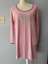 Victoria Secret Sleep shirt Pajamas Love Pink. Color Pink/ Silver. Sz SM EUC