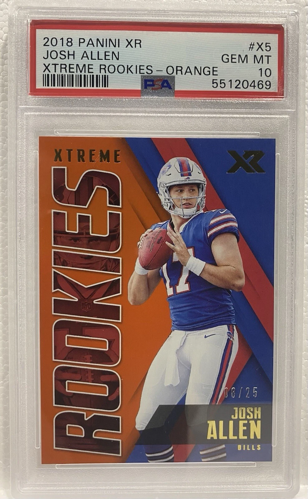 Josh Allen Panini XR Xtreme Rookies #X5 Orange