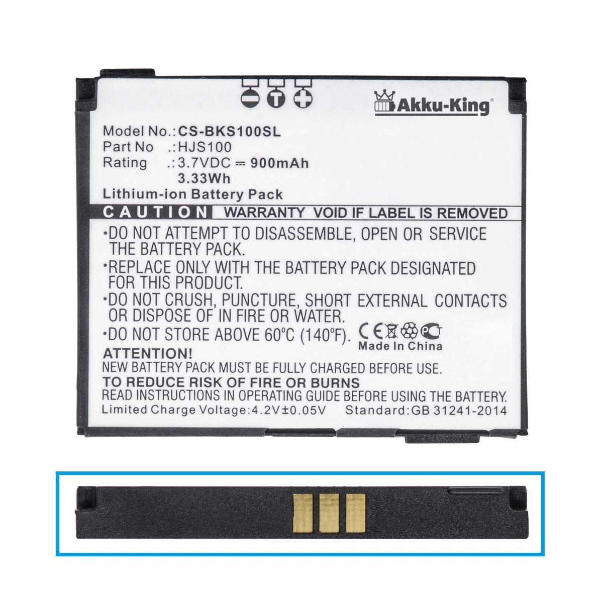 FURFURAKKU Ersatzakku Für Map Pilot HJS100 - 3.7V 900mAh, Kompatibel Mit 338937010208