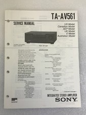 Sony TA-AV561 Original Service Manual Repair Integrated Stereo Amplifier 1996