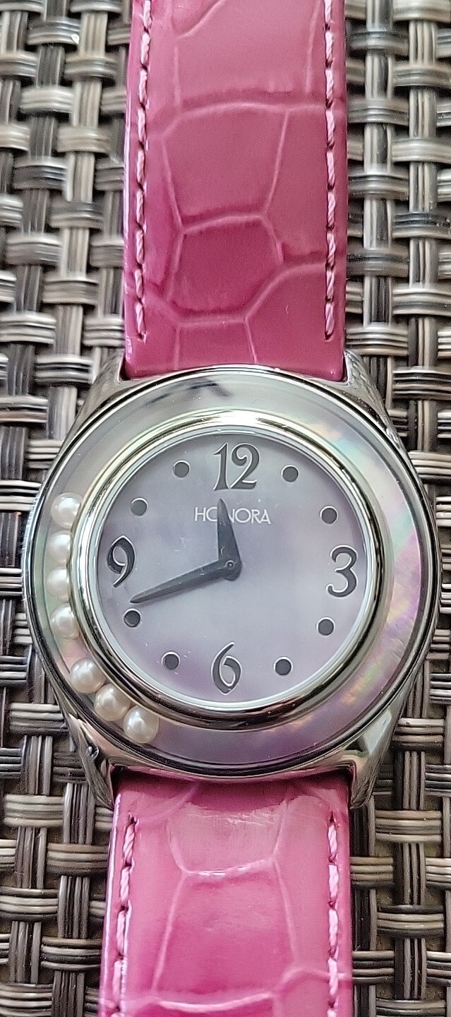 Honora Mother of Pearl Floating Pearl Watch. Worn Once. Needs Battery