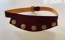 Vintage lion head Gladiator Style statement Bordeaux Leather belt Marilyn sz 26
