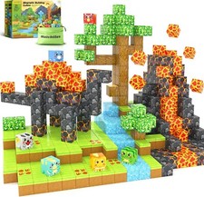 Magnetic Blocks Dinosaur Toys, Build Mine Magnet World Dinosaurs Set for todlers