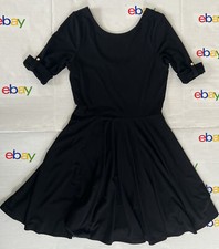 EXPRESS Casual Dress Size:S  A LINE  1/2 SLEEVE SCOOP NECK  BLACK KNEE LENGTH