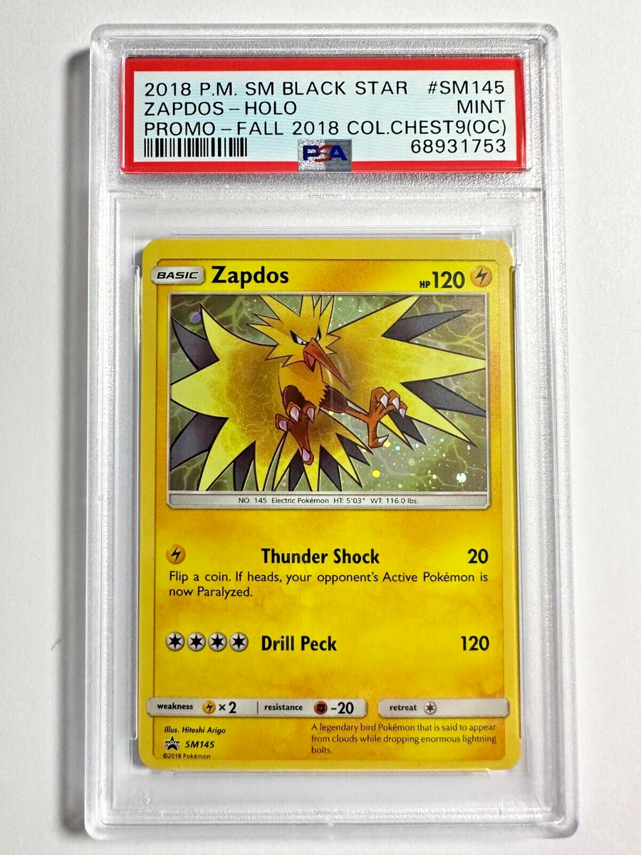 PSA 9 Mint (OC) Zapdos Holo BSP 2018 Pokemon Fall Collectors Chest