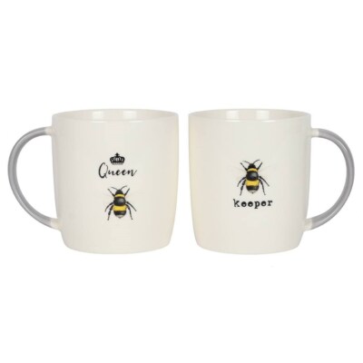 Queen Bee and bee Keeper Mug Set