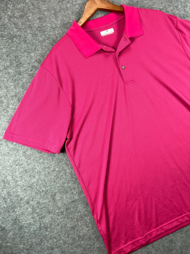 Grand Slam Polo Shirt Mens XL Pink Stripe Golf Short Sleeve Casual Work - Image 2 of 4