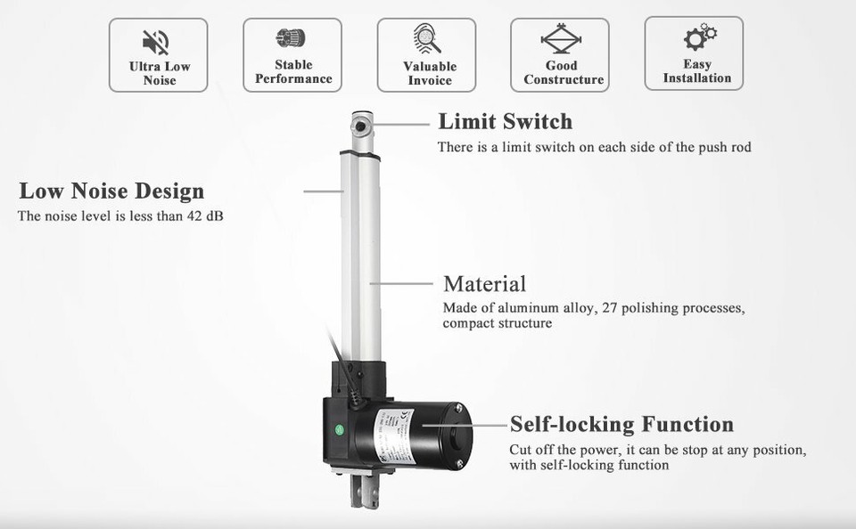 Attuatore Lineare Acquista DC 12V, Corsa Di Sollevamento Massima - Foto 11