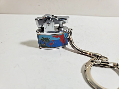Vintage Working Keyring Key Chain Miniature  Lighter  Map Of FLORIDA   6075/30