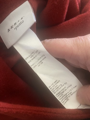 Akris Punto Angora Blend Red Belted Coat Jacket Sz 4 EUC - Picture 4 of 5