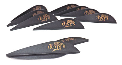 2.5'' Vanes Tonys All New Super Wave Archery Vanes Black 50PK TNYSWV3343A