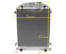 Height 25.5 For 1933-1934 Ford Flathead Flat Head Engine 3row Aluminum Radiator