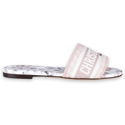 Dior Damen Millefiori gemusterte Baumwollclogs in Rosa/White 150976027