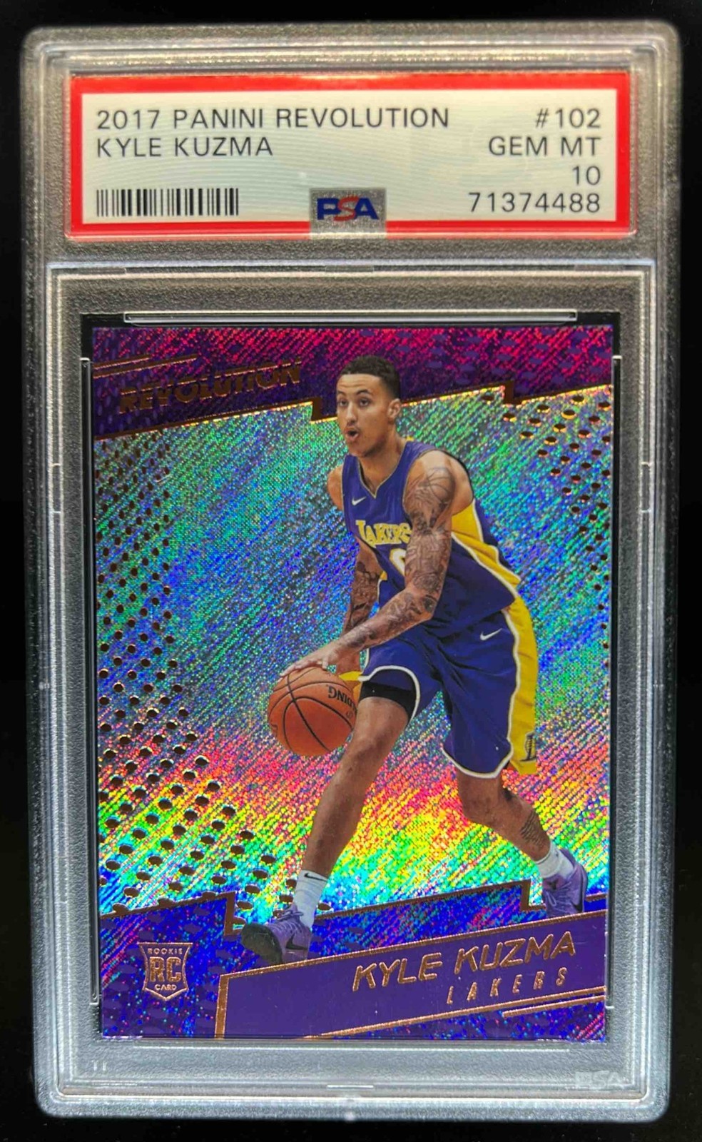 2017-18 Panini Revolution Kyle Kuzma RC Rookie #102 Lakers PSA 10