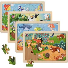 Kinder Holzpuzzle Tiere Lernpuzzle für Kinde...