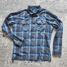 Camisa de franela a cuadros disonante KUHL para hombre mediana azul gris algodón tencel exterior