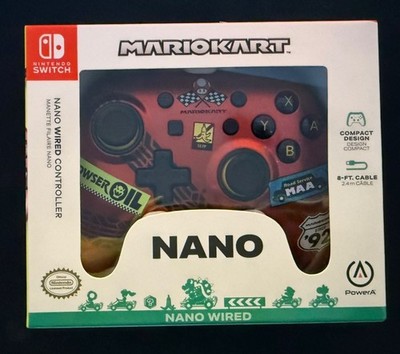 PowerA Wired Nano Controller for Nintendo Switch - Mario Kart: Racer Red, New!