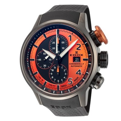 Edox Men's Chronorally 45mm Automatic Chronograph Watch 01129-TNGOCA-ONB