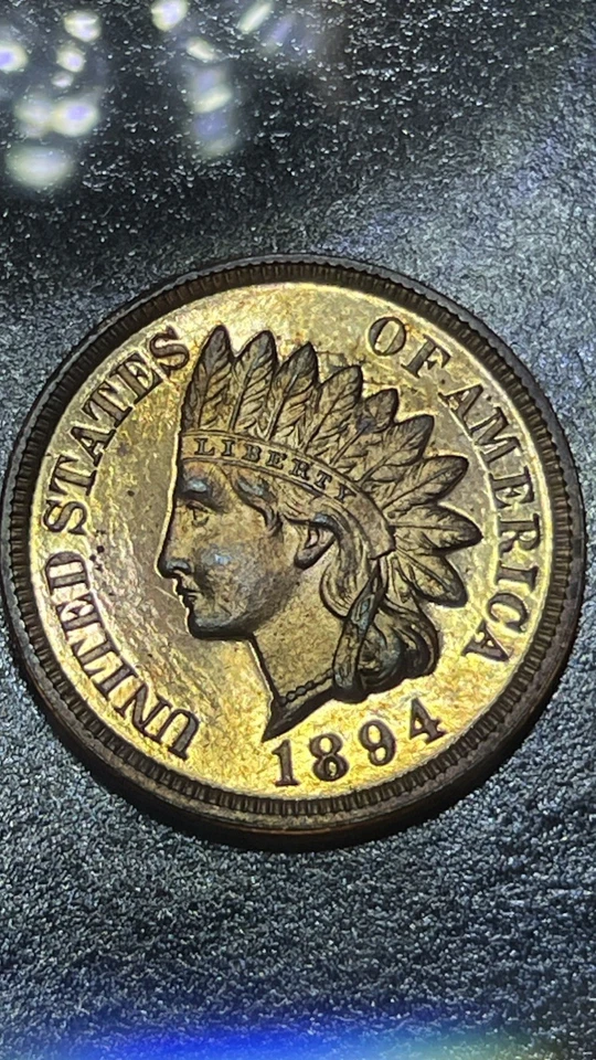 * 1894 CAMEO * +BLAZING MS+ RED GEM PROOF INDIAN HEAD PENNY * AMAZING PENNY - Image 3 of 4