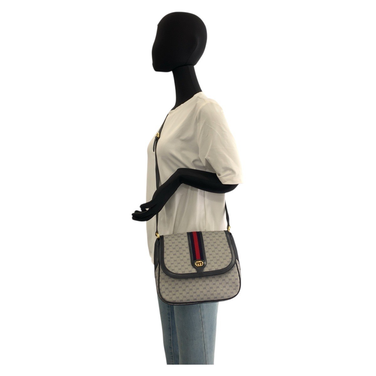 GUCCI Vintage Micro GG Sherry Line GG Supreme Canvas Shoulder Bag Pochette Women thumbnail 7