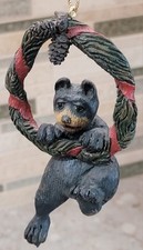 Black Bear Christmas Ornament "Bear Swing" by Jeff Fleming Bearfoots Rustic