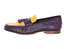 NWT MAX KIBARDIN tassel LOAFERS genuine ostrich purple handmade Italy EU 10