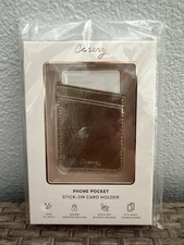 Casery Phone Rose Gold Pocket Stick on Card Holder Holds Two Cards