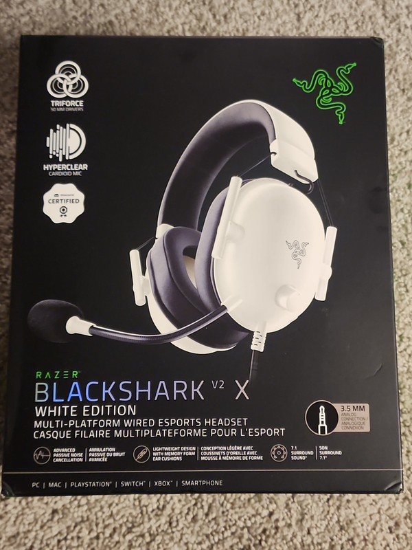 Razer BlackShark V2 X Over the Ear Gaming Headset - White (RZ04-03240700-R3U1)