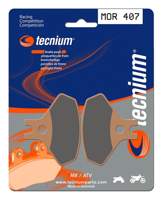 Plaquettes de frein TECHNIUM Racing MX MOR407 en métal fritté pour quad et moto cross