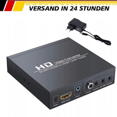 Scart zu auf HDMI Adapter Konverter Wandler AV Scaler Converter 1080P HD TV NEU
