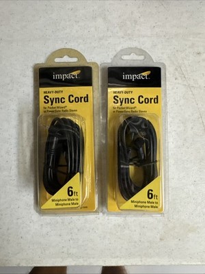 6ft Sync Cord 1/4'' Phono Male to PC Male for Pocket Wizard Heavy Duty