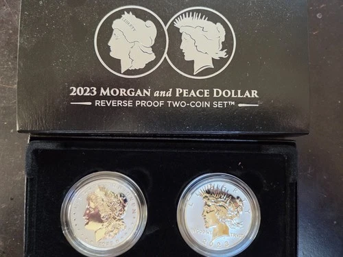 2023-S Morgan & Peace .999 Silver Dollar 2-Coin REVERSE PROOF Set w/Box and COA