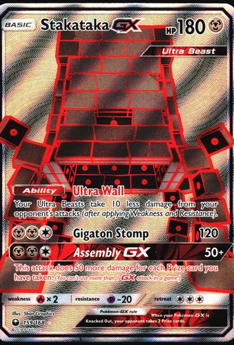 Pokemon Card- Stakataka GX (Full Art) SM - Celestial Storm #159/168